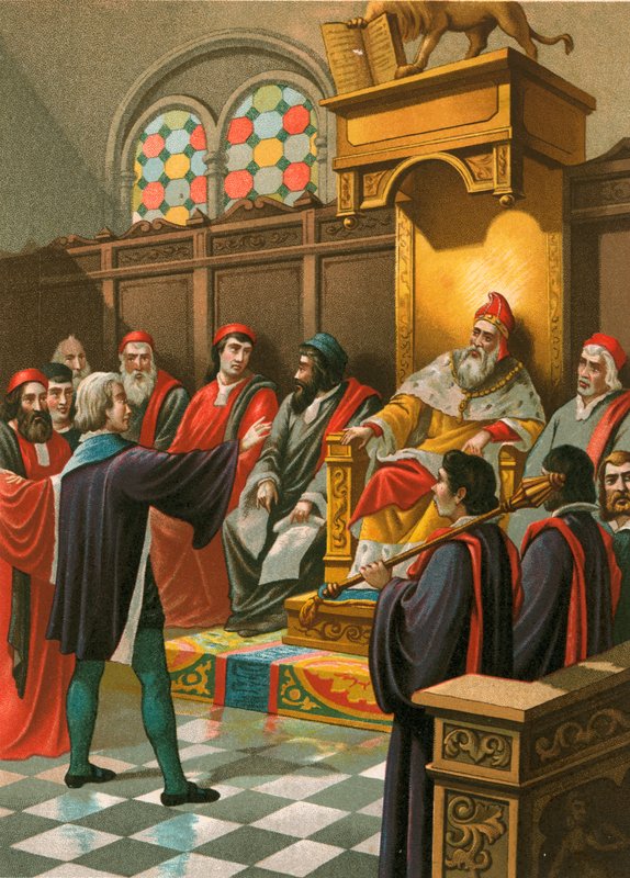Colón ante el Senado en Venecia de Spanish School