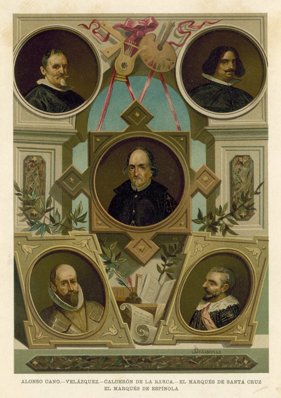 Famosas figuras históricas españolas del siglo XVII de Spanish School