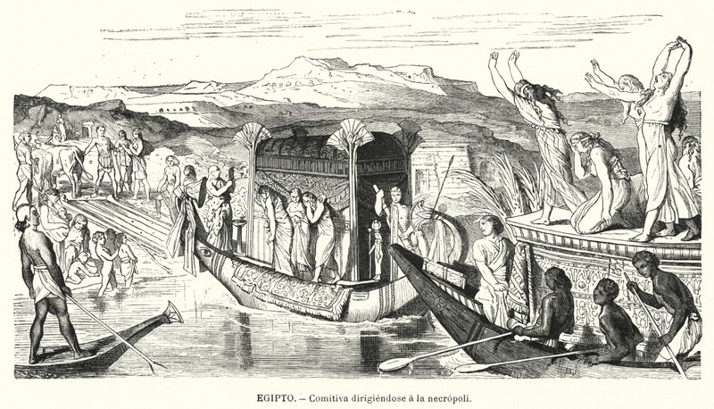 Comitiva fúnebre camino a una necrópolis en el Antiguo Egipto de Spanish School