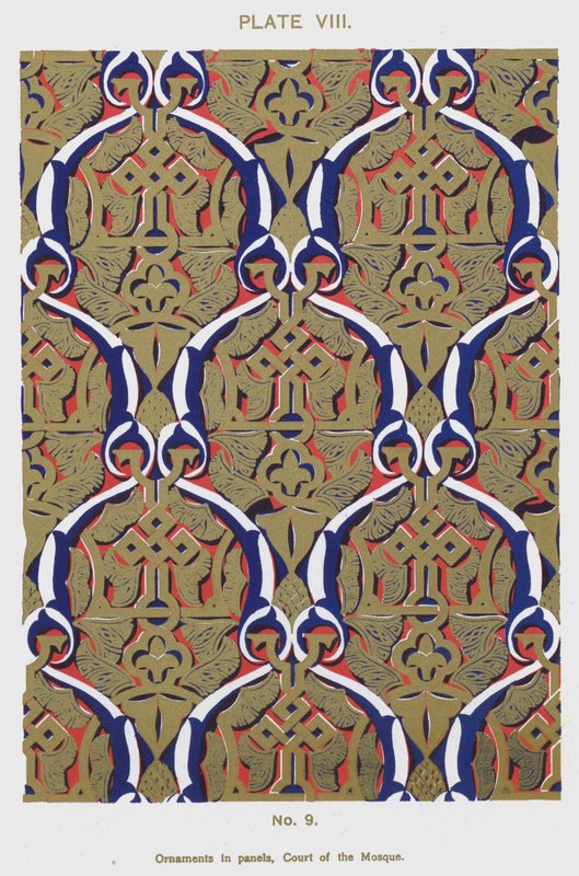 Ornamentos en paneles, Corte de la Mezquita de Spanish School