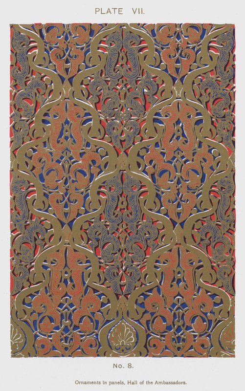 Ornamentos en paneles, Salón de los Embajadores de Spanish School