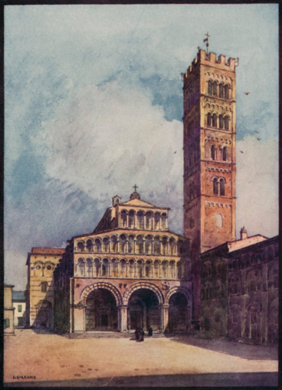 Catedrales italianas: Catedral de Lucca (litografía en color) de Stafford Leake