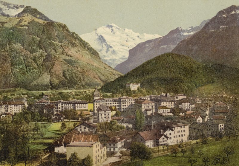 Oberland bernés: Interlaken, vista total (foto a color) de Swiss Photographer