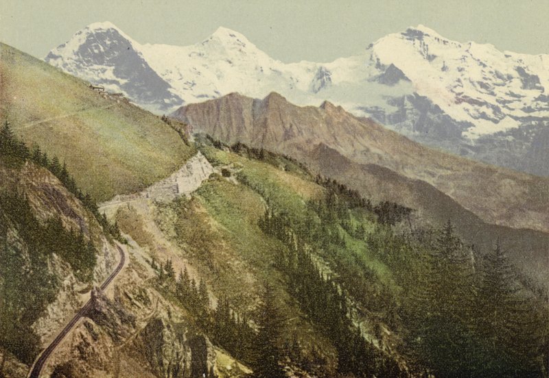 Oberland bernés: Schynige Platte, vía férrea (foto a color) de Swiss Photographer
