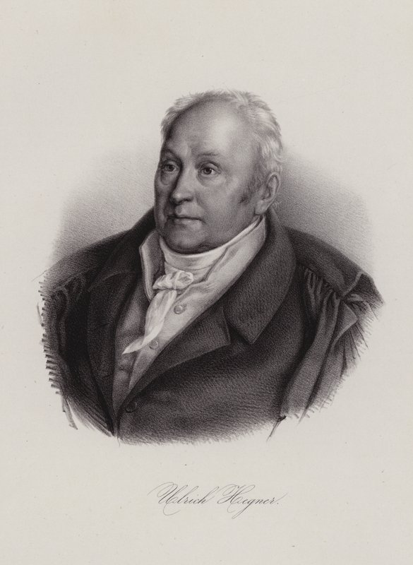 Hegner Ulrich, escritor y político suizo (grabado) de Swiss School