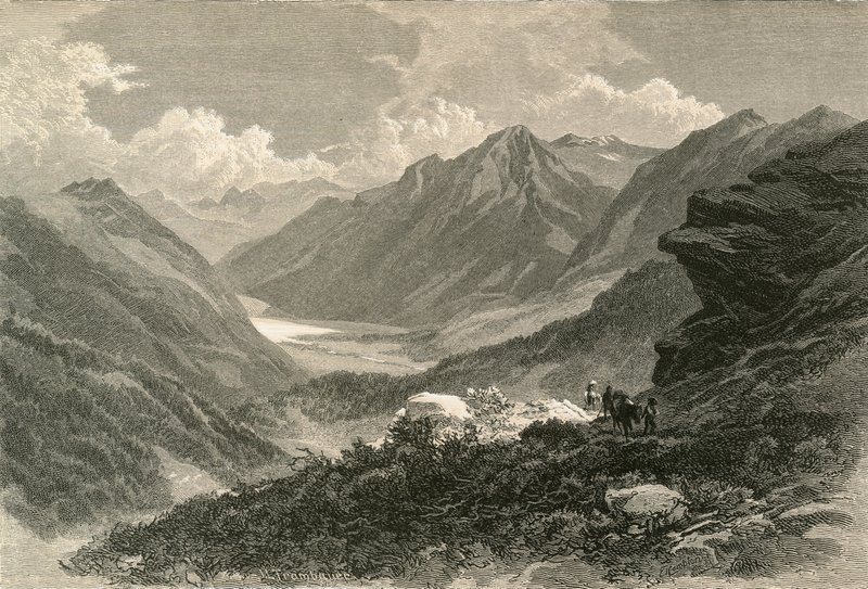 Escena en el valle de Poschiavo, Grisons del sur de Swiss School