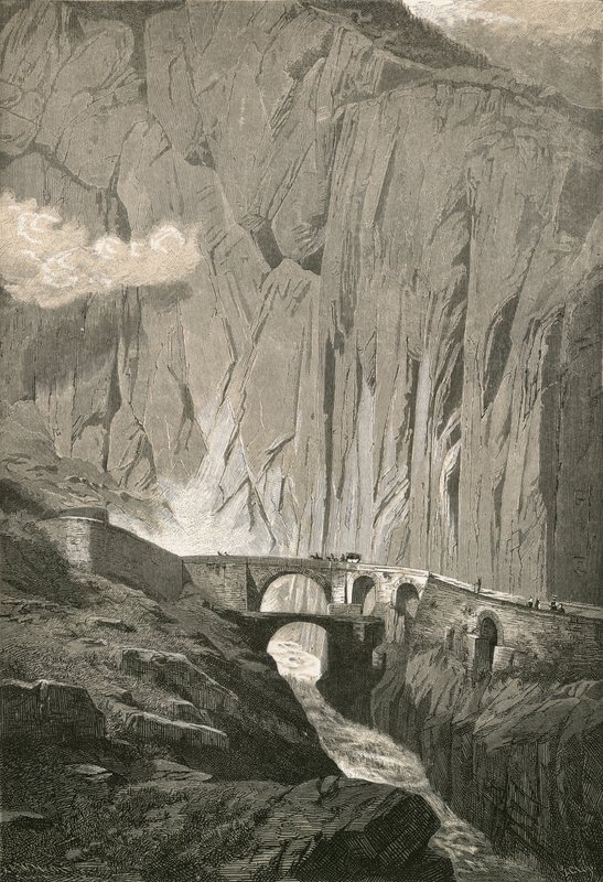 El Puente del Diablo.-Carretera de San Gotardo, Garganta de Schöllenen de Swiss School