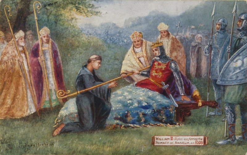 Guillermo II confiriendo la primacía a Anselmo, 1093 de Sydney Herbert