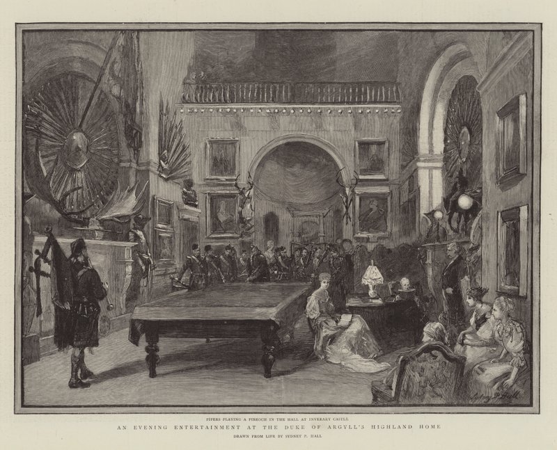 Un entretenimiento vespertino en la casa de campo del Duque de Argyll de Sydney Prior Hall