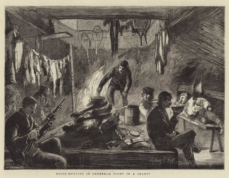 Caza de alces en Canadá, una noche en una cabaña de Sydney Prior Hall