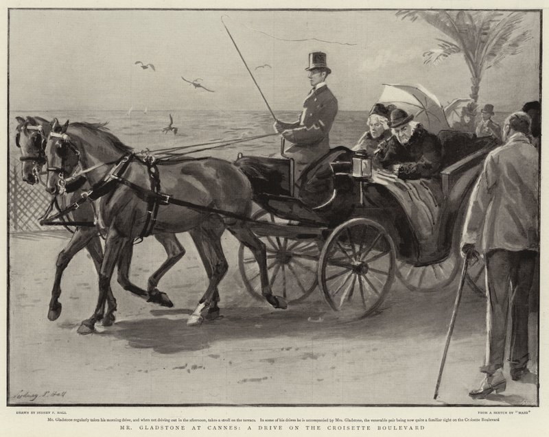 El Sr. Gladstone en Cannes, un paseo por el Boulevard de la Croisette de Sydney Prior Hall