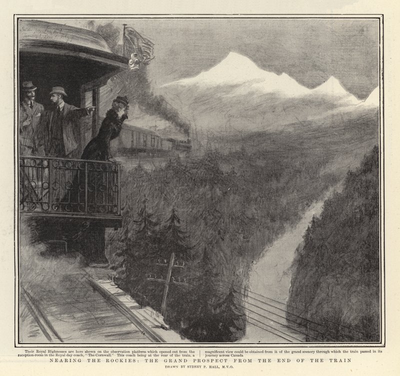 Cerca de las Rocosas, la Gran Perspectiva desde el Final del Tren de Sydney Prior Hall