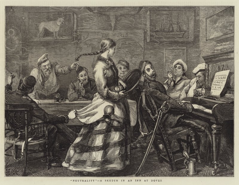 Neutralidad, un boceto en una posada en Dover de Sydney Prior Hall