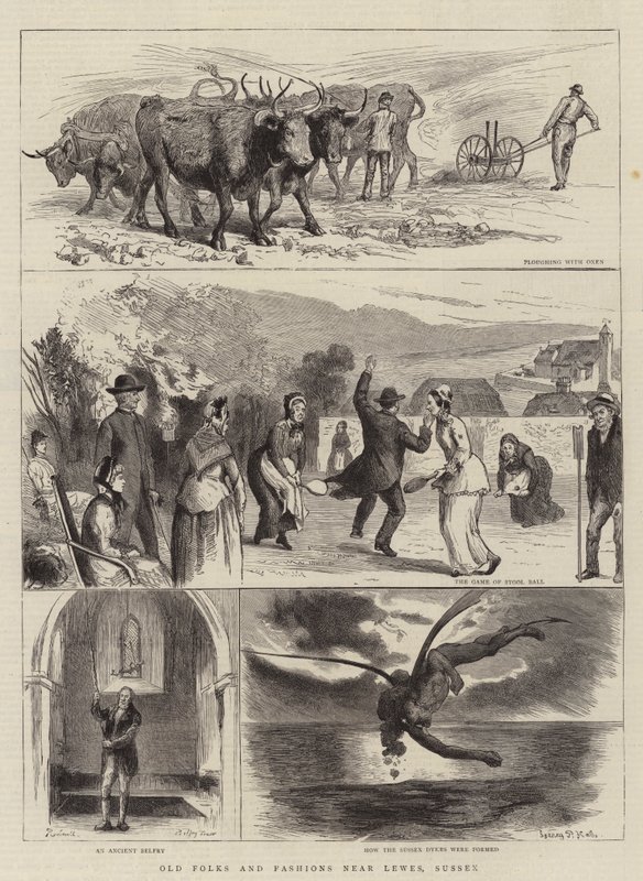 Ancianos y Modas cerca de Lewes, Sussex de Sydney Prior Hall