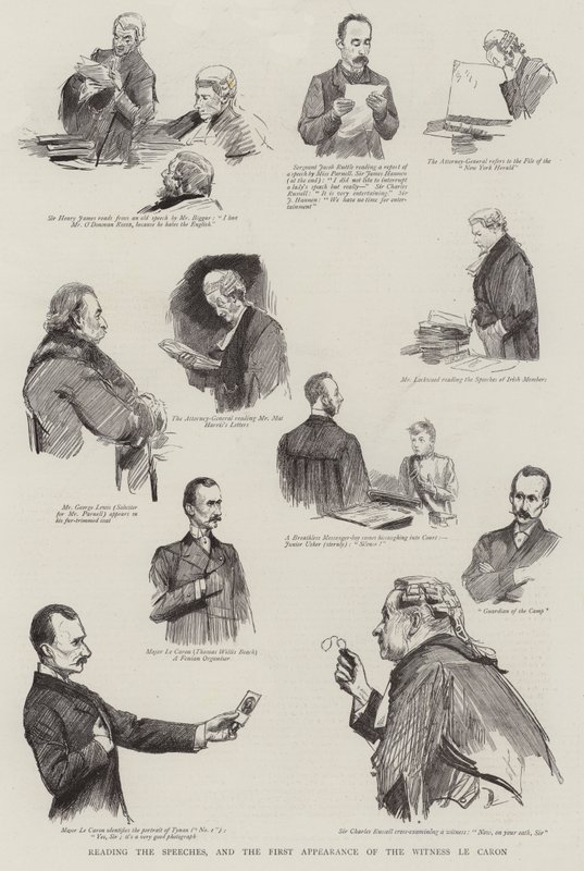 Leyendo los discursos, y la primera aparición del testigo Le Caron de Sydney Prior Hall