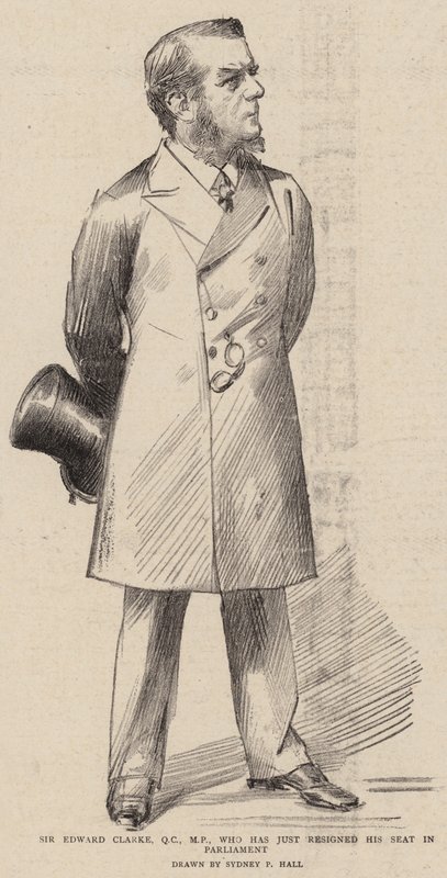 Sir Edward Clarke, QC, MP, quien acaba de renunciar a su escaño en el Parlamento de Sydney Prior Hall