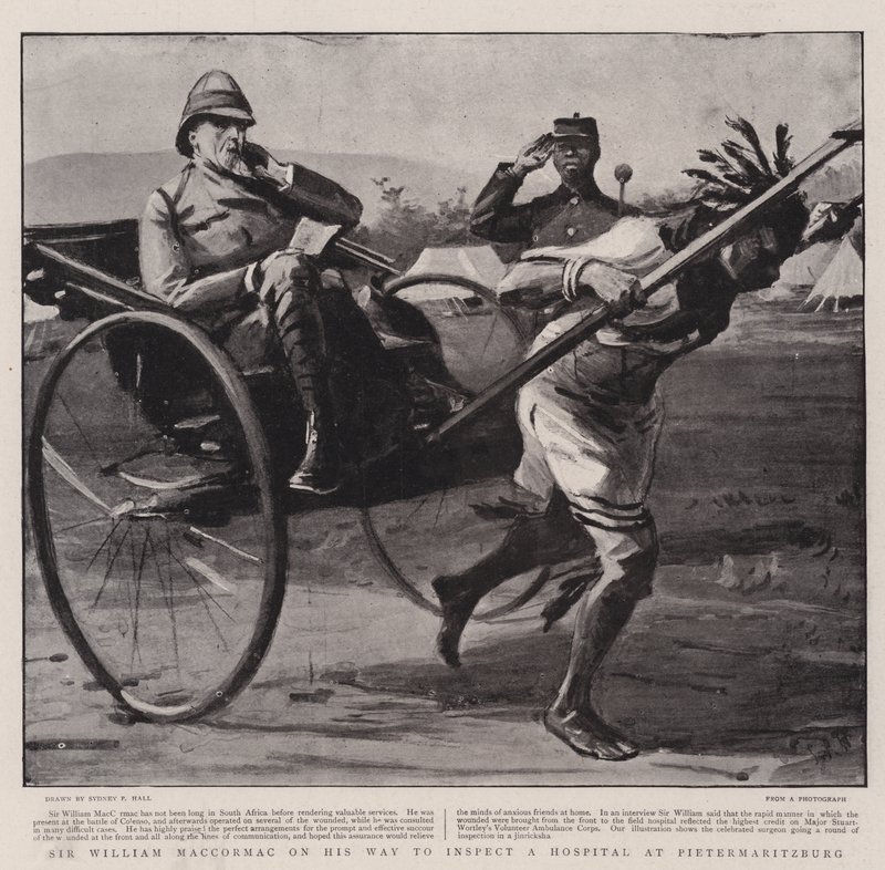 Sir William Maccormac en su Camino para Inspeccionar un Hospital en Pietermaritzburg de Sydney Prior Hall
