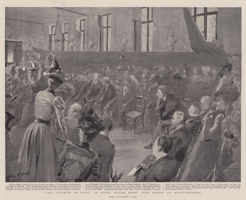 El cuatro de junio en Eton, escena de Las ranas de Aristófanes de Sydney Prior Hall