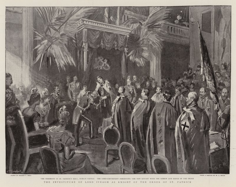 La investidura de Lord Iveagh como Caballero de la Orden de San Patricio de Sydney Prior Hall