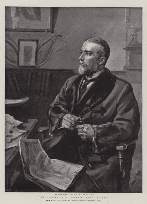 El originador del franqueo imperial de un penique de Sydney Prior Hall