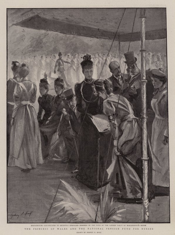 La Princesa de Gales y el Fondo Nacional de Pensiones para Enfermeras de Sydney Prior Hall