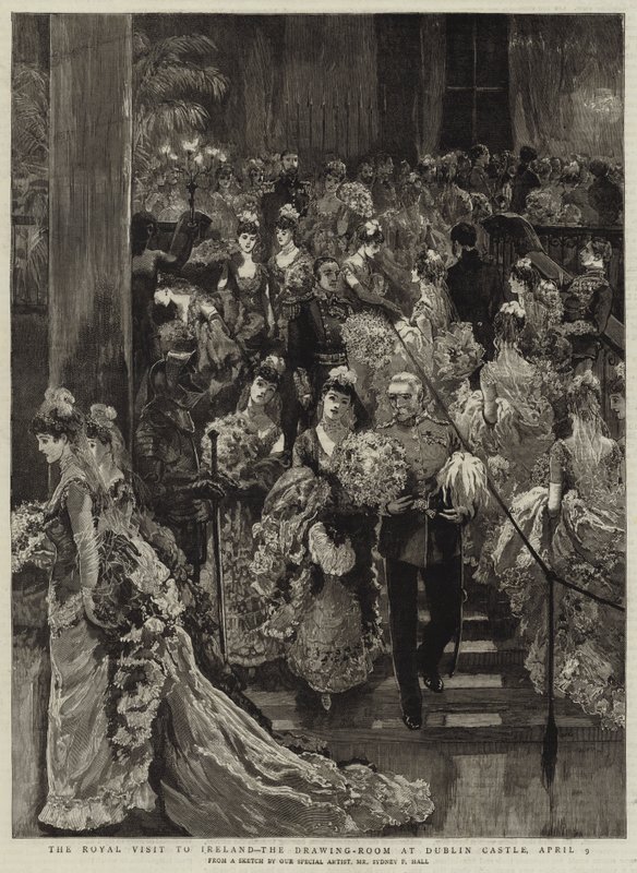 La visita real a Irlanda, el salón en el Castillo de Dublín, 9 de abril de Sydney Prior Hall