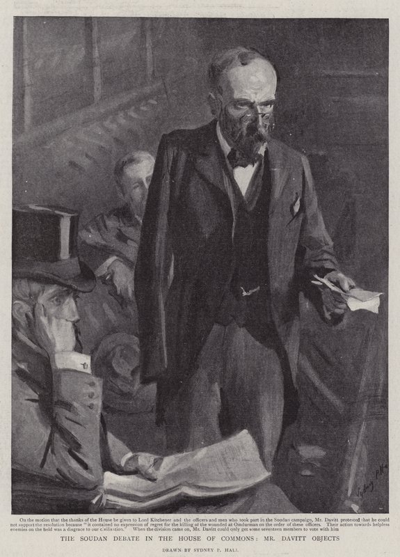 El debate sobre Sudán en la Cámara de los Comunes, objeción de Mr. Davitt de Sydney Prior Hall