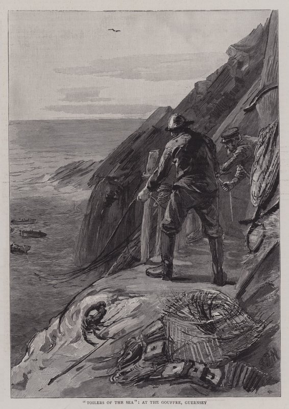 Trabajadores del mar, en el Gouffre, Guernsey de Sydney Prior Hall