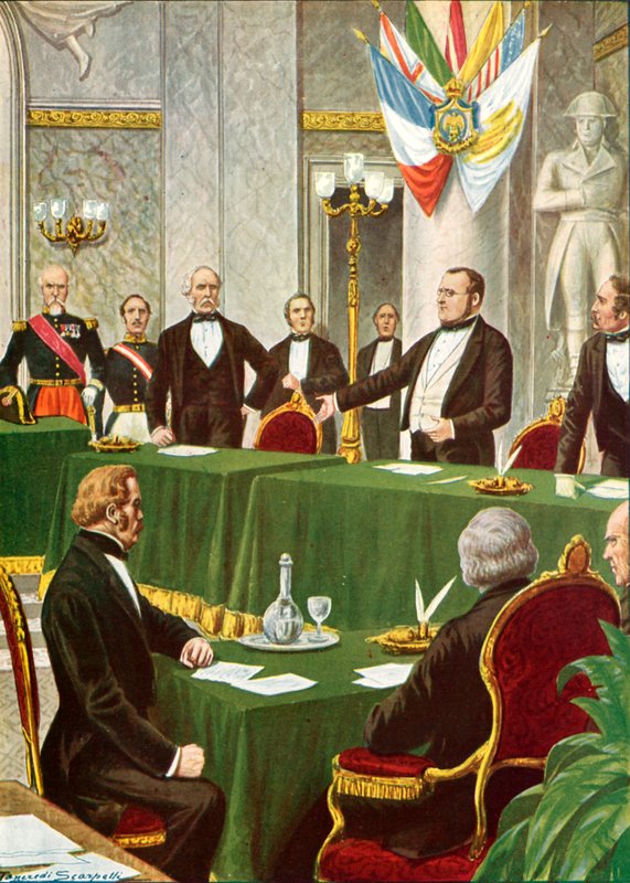 Cavour en el Congreso de París, 1856 de Tancredi Scarpelli