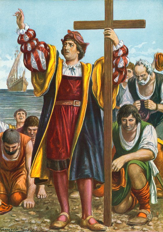 Cristóbal Colón llegando al Nuevo Mundo de Tancredi Scarpelli