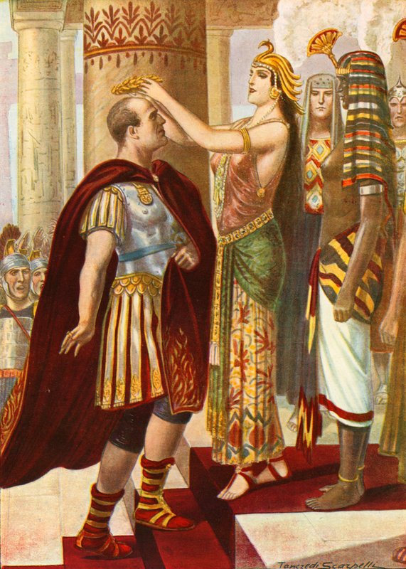 Cleopatra dando la bienvenida a César de Tancredi Scarpelli