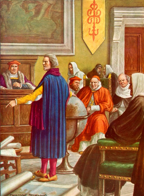 Colón frente a los doctores de Salamanca de Tancredi Scarpelli