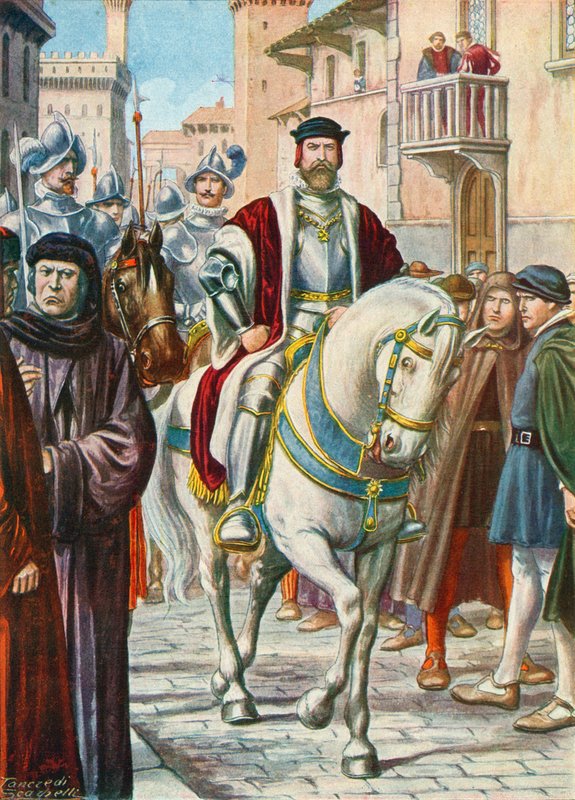 Cosimo I con sus guardias españoles y alemanes que siempre lo seguían de Tancredi Scarpelli