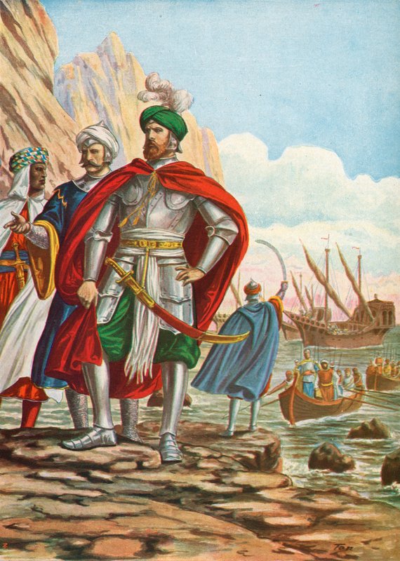 Mustafa desembarcando en la isla de Chipre en 1570 de Tancredi Scarpelli