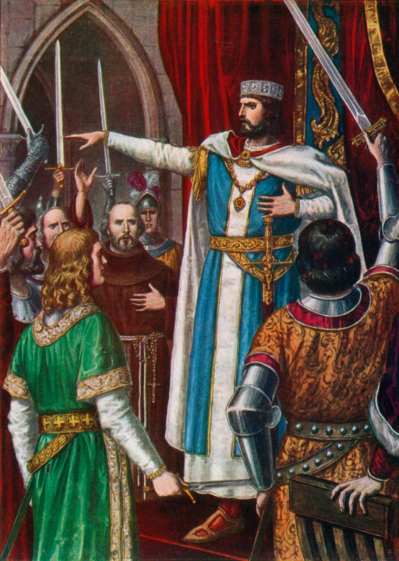 Rodolfo II de Borgoña coronado rey de los lombardos en Pavía, 923 de Tancredi Scarpelli