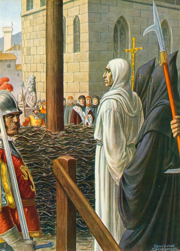 Savonarola, a punto de ser quemado vivo, 1498 de Tancredi Scarpelli