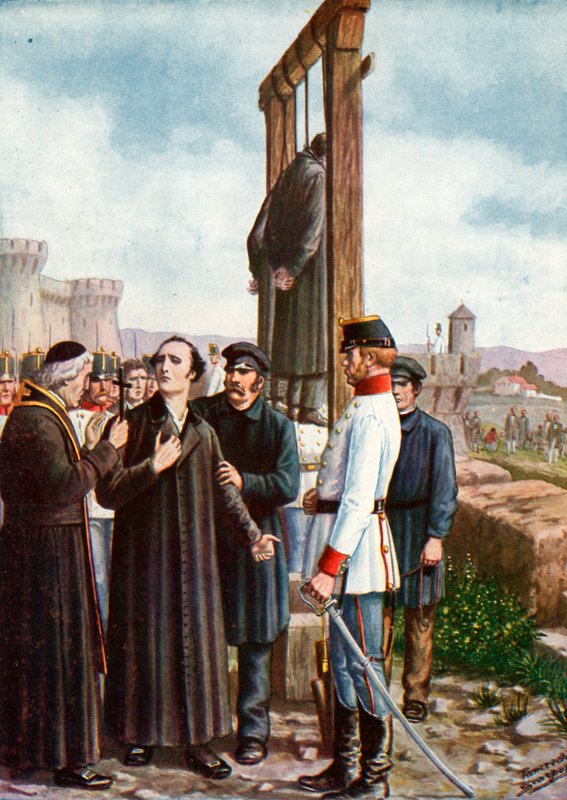 Los mártires de Belfiore: Los últimos momentos de Don Enrico Tazzoli, 1853 de Tancredi Scarpelli