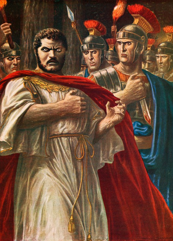 El emperador Caracalla a punto de ser asesinado por Julio Marcial de Tancredi Scarpelli