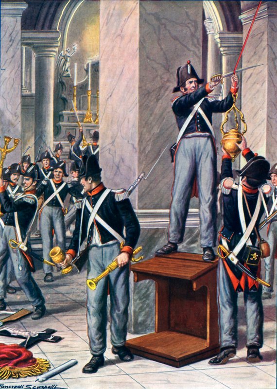 El saqueo de Cesena por soldados papales, 1832 de Tancredi Scarpelli