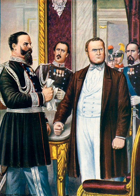 Víctor Manuel y Cavour se enteran del Armisticio de Villafranca, 12 de julio de 1859 de Tancredi Scarpelli