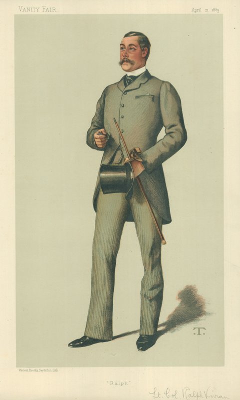 Teniente Coronel Ralph Vivian, Ralph, 21 de abril de 1883, caricatura de Vanity Fair de Theobald Chartran