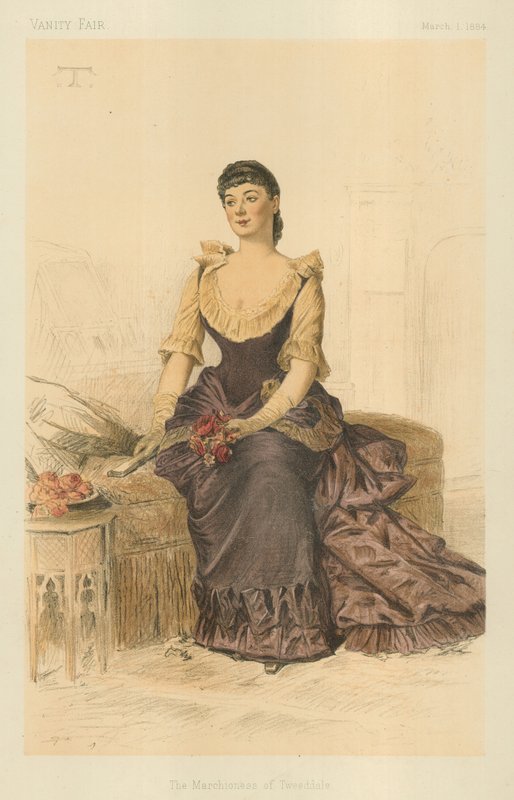 La marquesa de Tweeddale, 1 de marzo de 1884, caricatura de Vanity Fair de Theobald Chartran