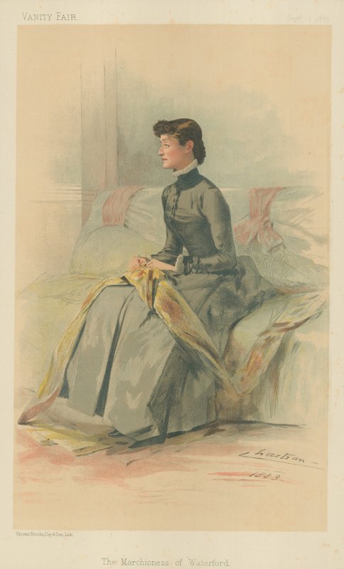 La Marquesa de Waterford, 1 de septiembre de 1883, caricatura de Vanity Fair de Theobald Chartran