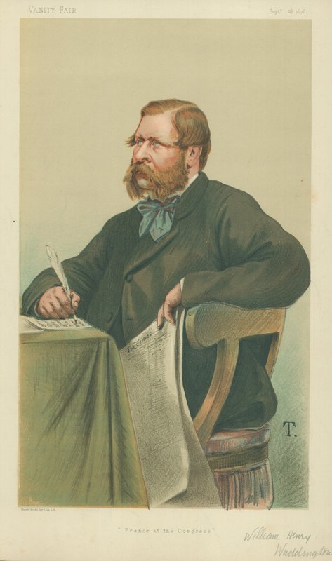 William Henry Waddington, Francia en el Congreso, 28 de septiembre de 1878, caricatura de Vanity Fair de Theobald Chartran