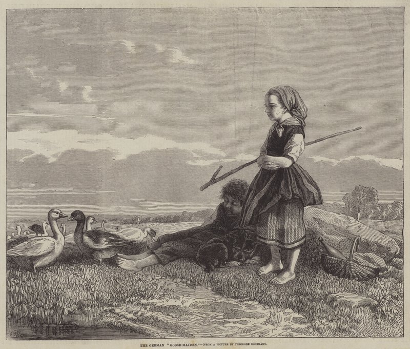 La doncella de los gansos alemana de Theodor Hosemann