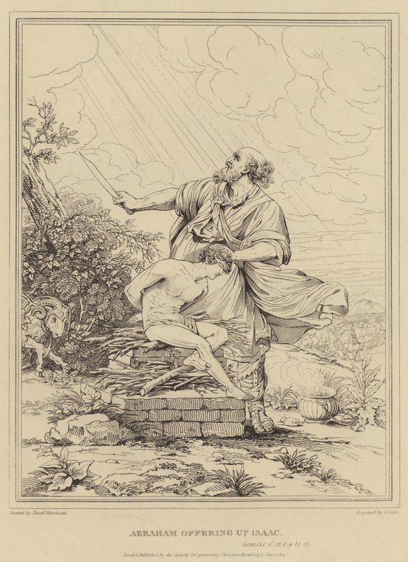 Abraham ofreciendo a Isaac, Génesis de Theodor Rombouts