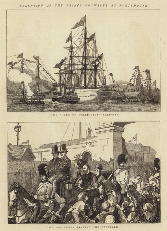 Recepción del Príncipe de Gales en Portsmouth de Theodore Blake Wirgman