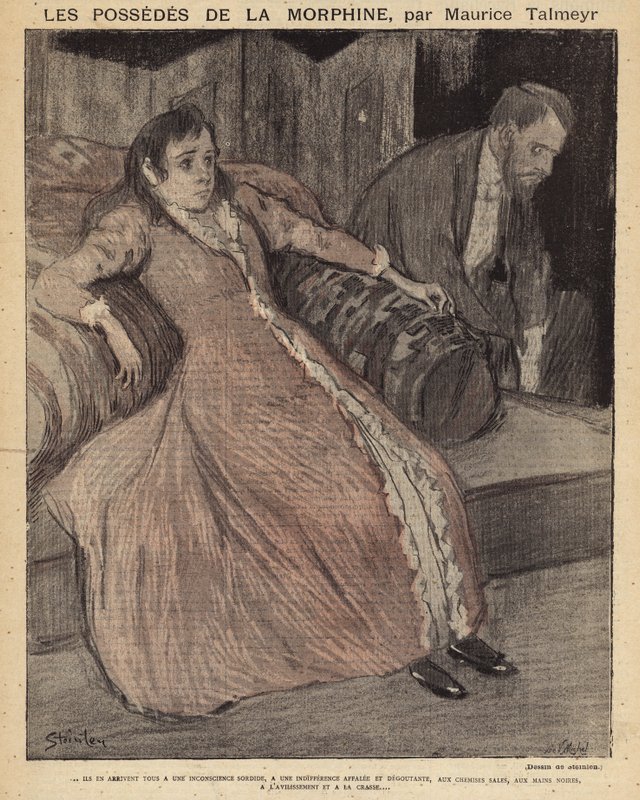 Escena de Le Possedes de la Morphine por Maurice Talmeyr de Théophile Alexandre Steinlen
