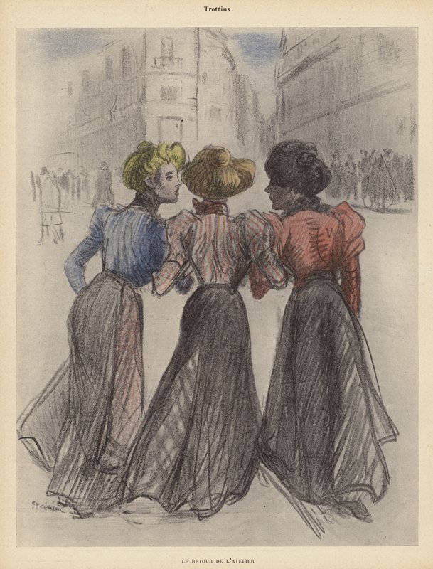 Tres mujeres caminando por la calle de Theophile Alexandre (after) Steinlen