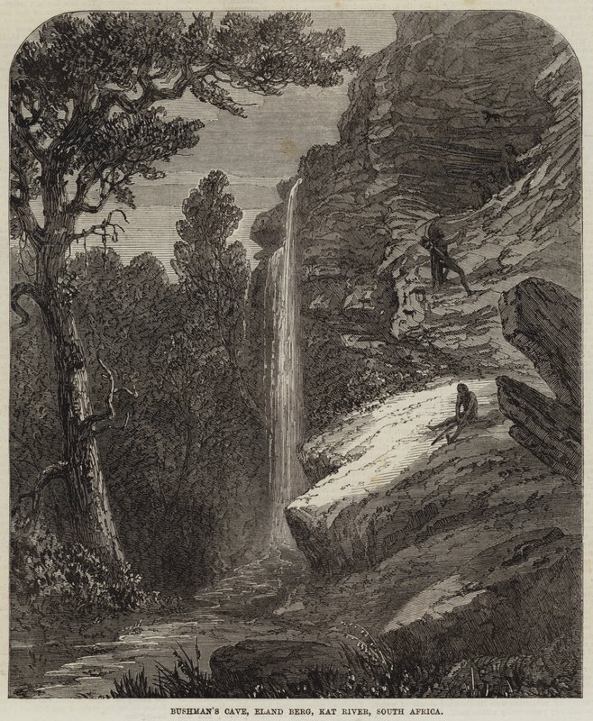 Cueva del bosquimano, Eland Berg, Río Kat, Sudáfrica de Thomas Baines